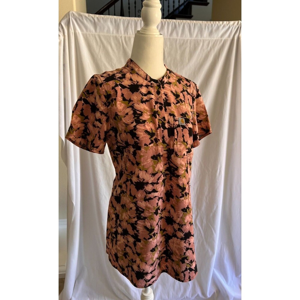 Carhartt modern fit wildflower scrub top small